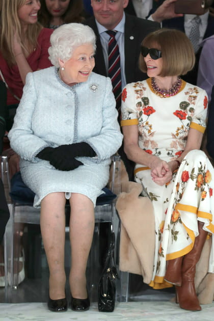 La reine &Eacute;lisabeth II et Anna Wintour