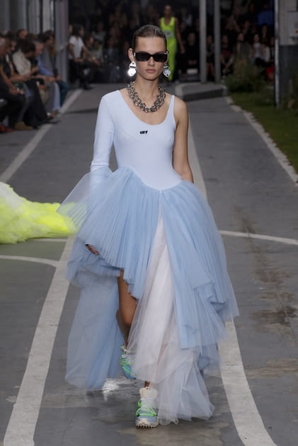 Giedre Dukauskaite lors du d&eacute;fil&eacute; Off-White printemps-&eacute;t&eacute; 2019
