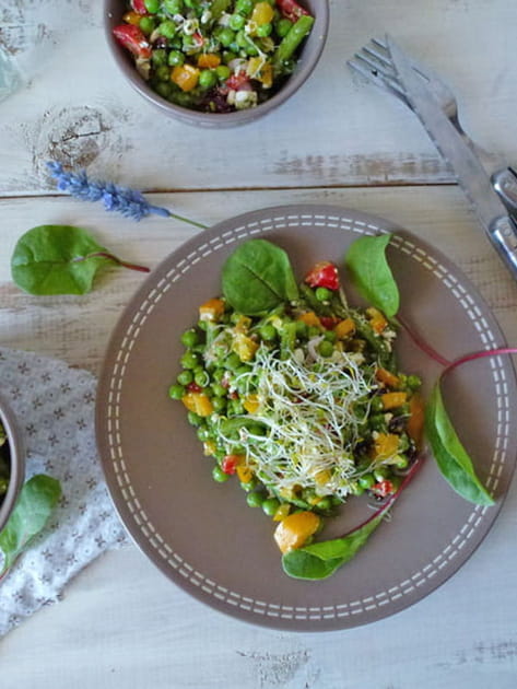 Salade de printemps aux petits pois et haricots verts
