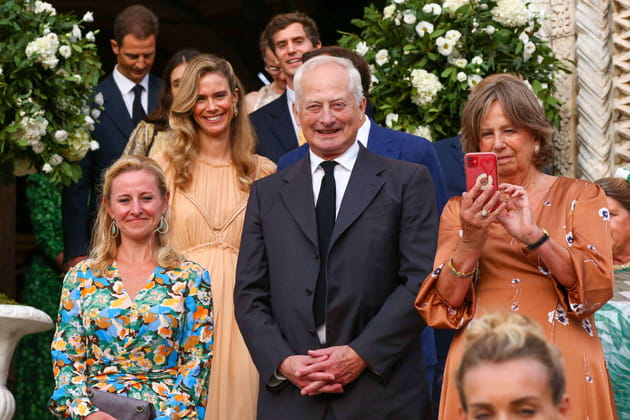 Le prince Hans-Adam II, oncle de la mariée avec la princesse Maria Anunciata