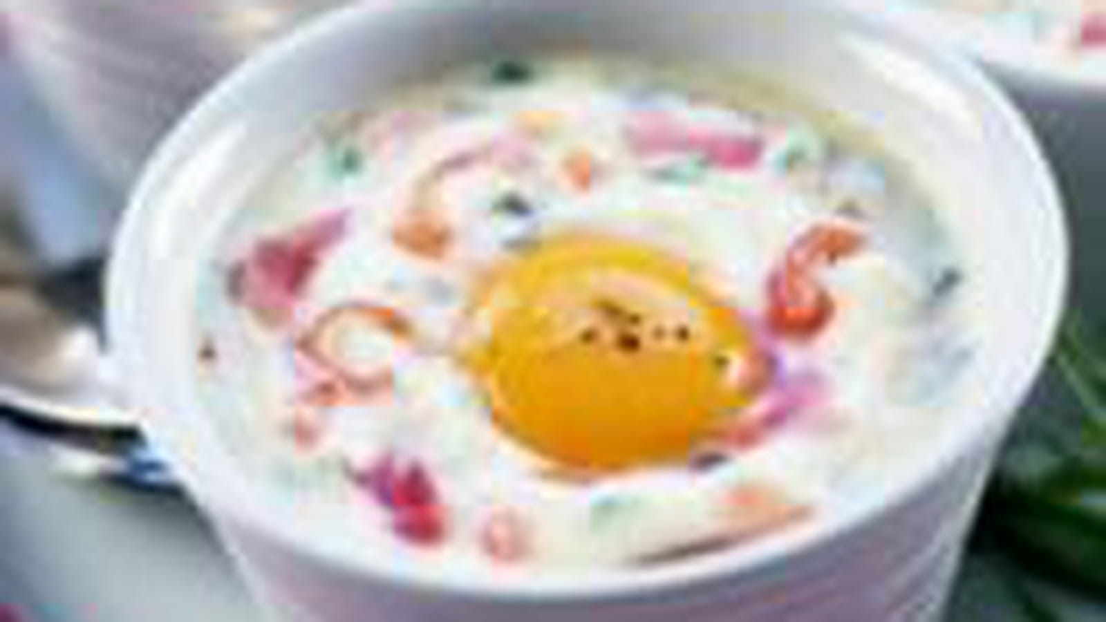 Oeufs cocotte carbonara et parmesan