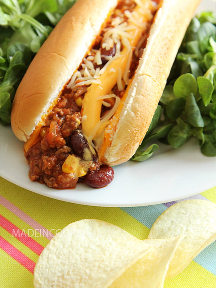 Recette de Hot chili con carne cheddar sandwich