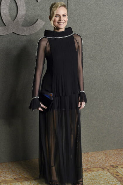 Diane Kruger en robe longue velours et tulle