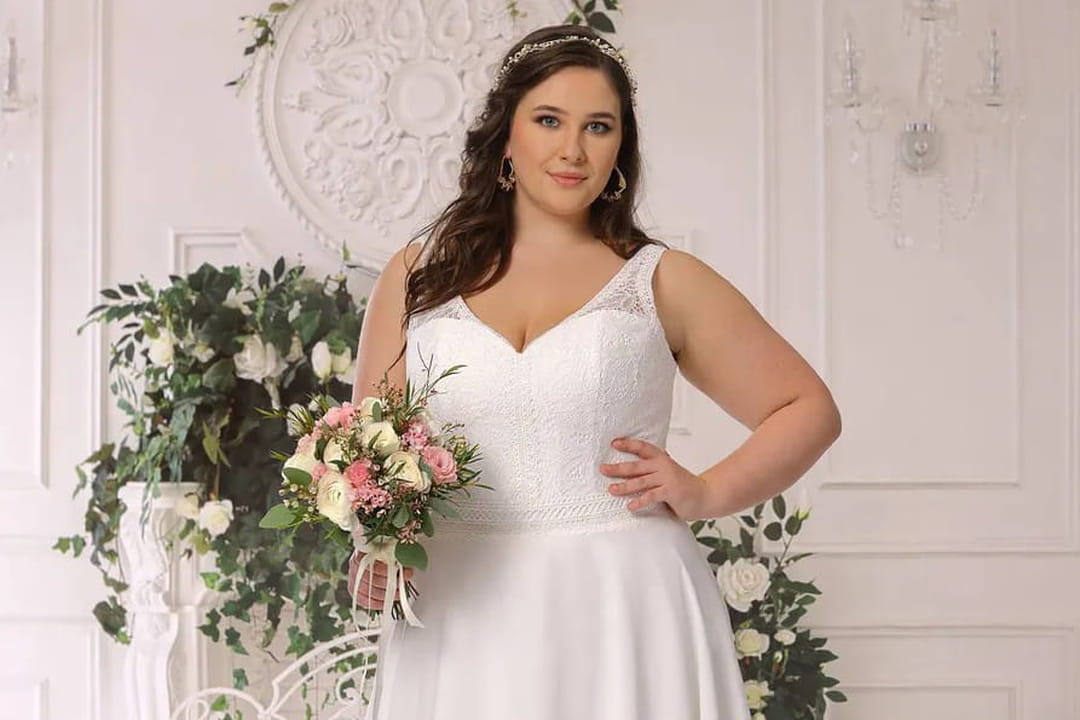 Robe de mariée grande taille et fluide