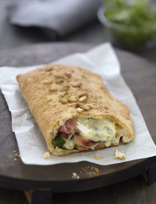 Focaccia au Bresse Bleu et jambon de Parme