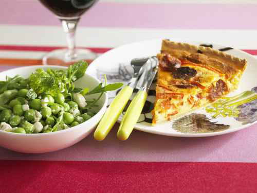 Quiche croustillante rouge au chorizo pimenté
