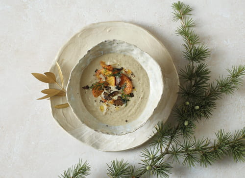 Soupe de topinambour et huile de truffe