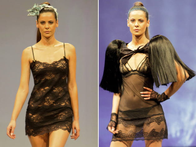 Nuisette en dentelle de Silent Assembly et d&eacute;shabill&eacute; noir de Millesia