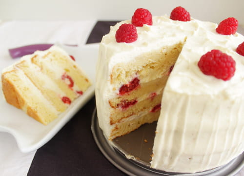 Layer cake framboise-chocolat blanc