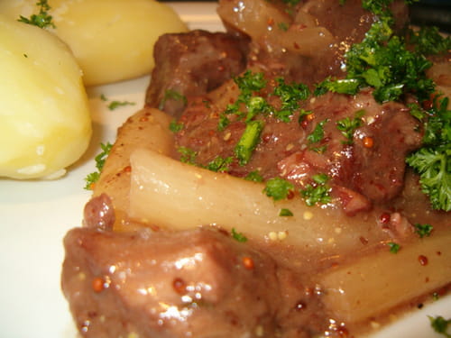 Carbonades de boeuf au vin rouge et aux salsifis