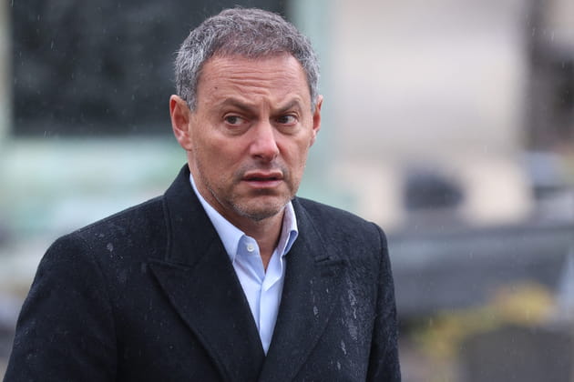 Marc-Olivier Fogiel aux obsèques d'Hervé Temime