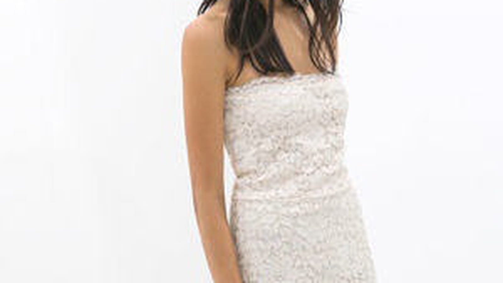 Robe bustier blanc cassé de Zara