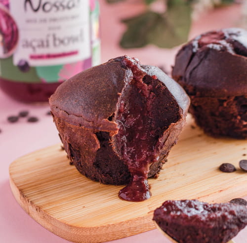 Cœur fondant à l’açaí, framboise et chocolat noir