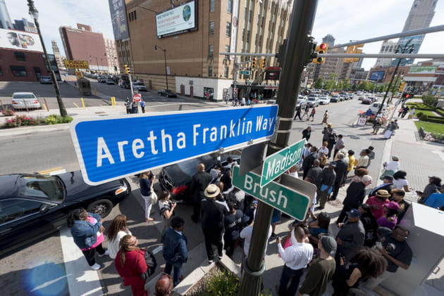 Une rue en l'honneur d'Aretha Franklin est d&eacute;voil&eacute;e