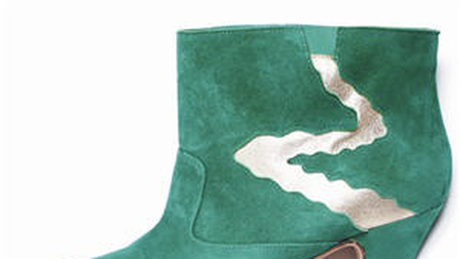 Bottines vertes des Galeries Lafayette