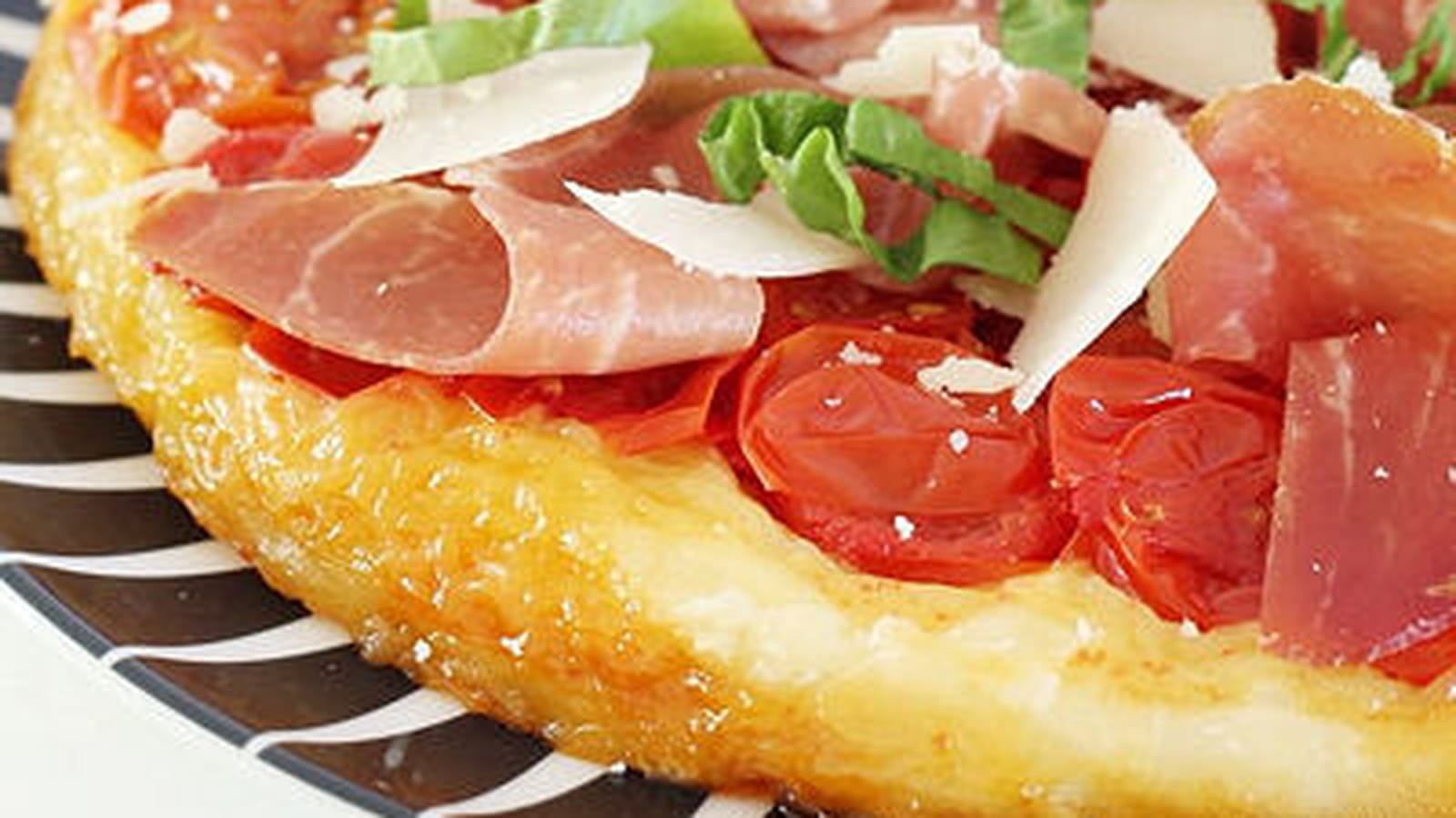 Tatin de Tomates Cerise au Miel, Jambon de Bayonne et Parmesan
