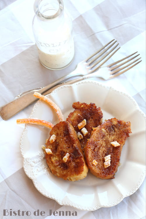 Pain perdu au lait de coco et vergeoise