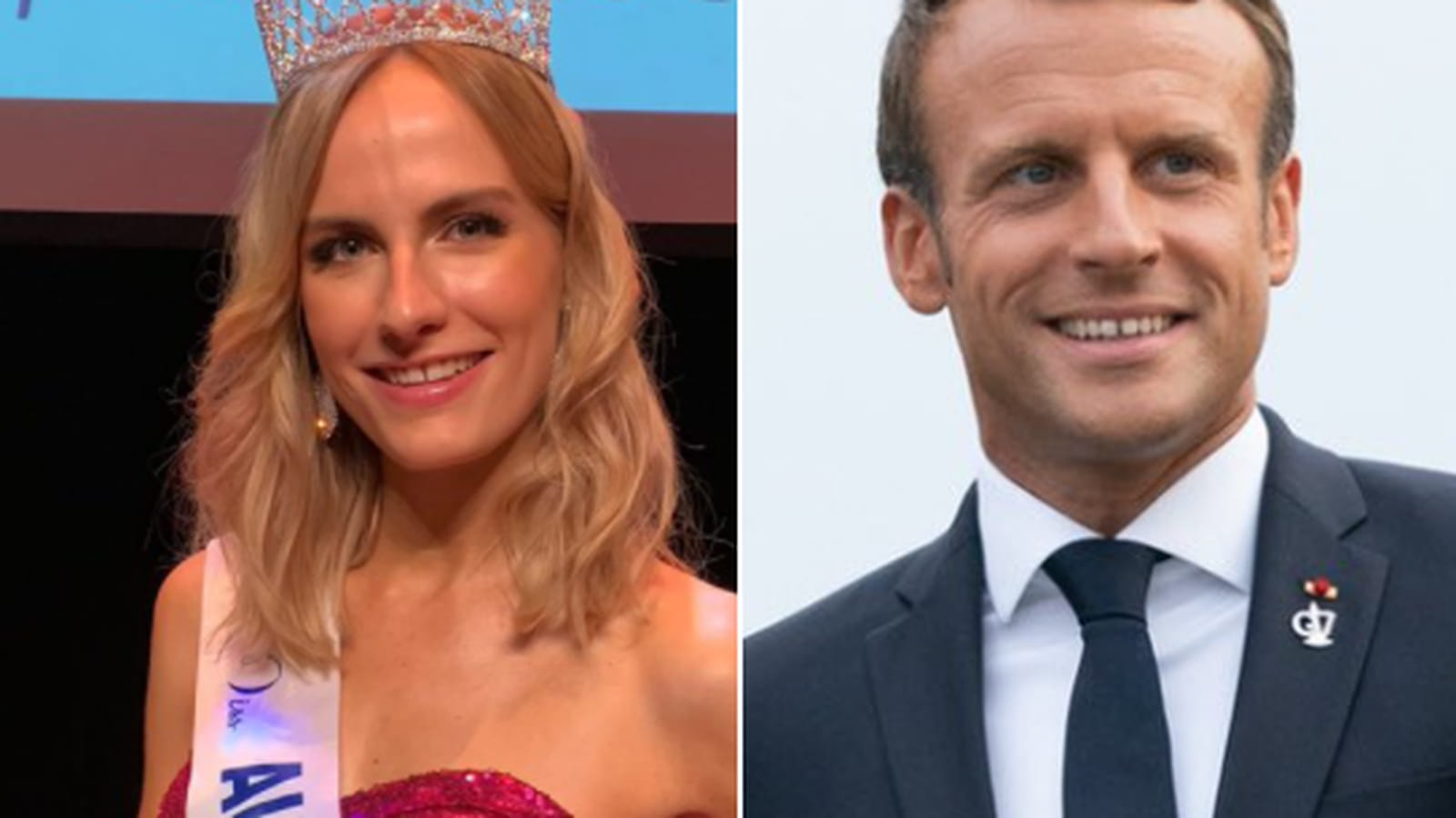 Miss Auvergne et Emmanuel Macron