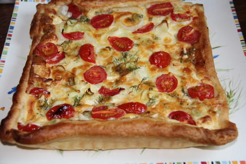 Quiche au saumon fumé et aux tomates cerise