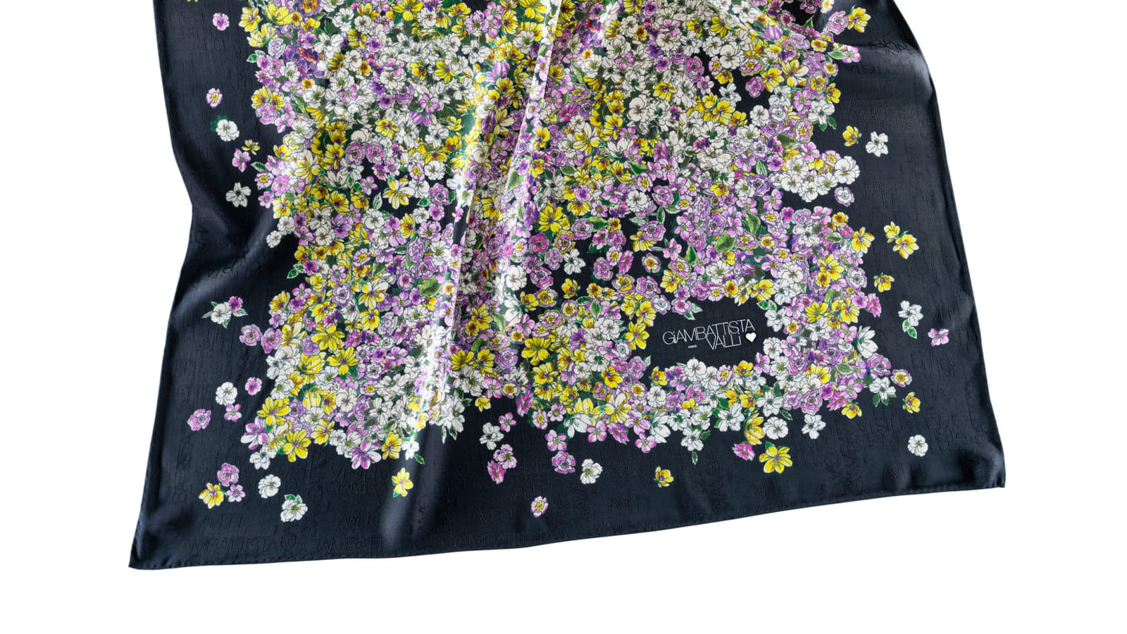 Foulard à fleurs noires