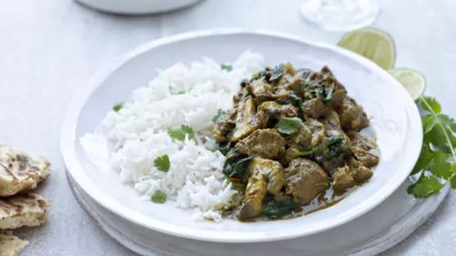 Agneau irlandais korma aux champignons et épinards