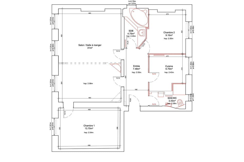 Le plan avant travaux
