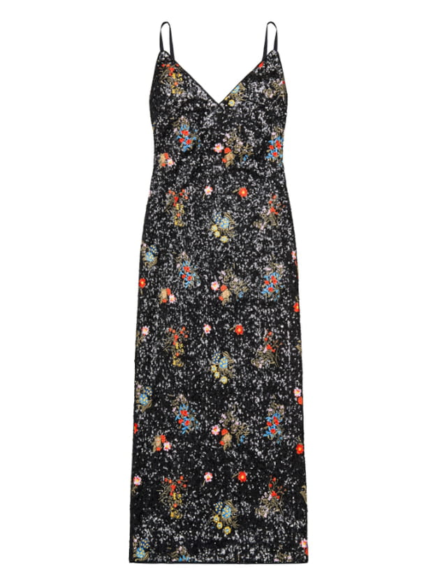 Robe Erdem En Dentelle Rouge à Manches 3/4 - Imprimé Floral - Taille US10/IT46 - Neuve Avec étiquette