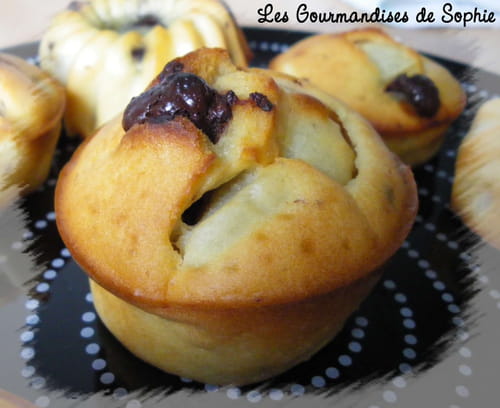 Muffins poires et chocolat sans mati&egrave;re grasse