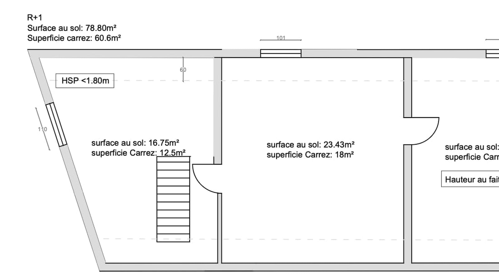Plan étage avant 