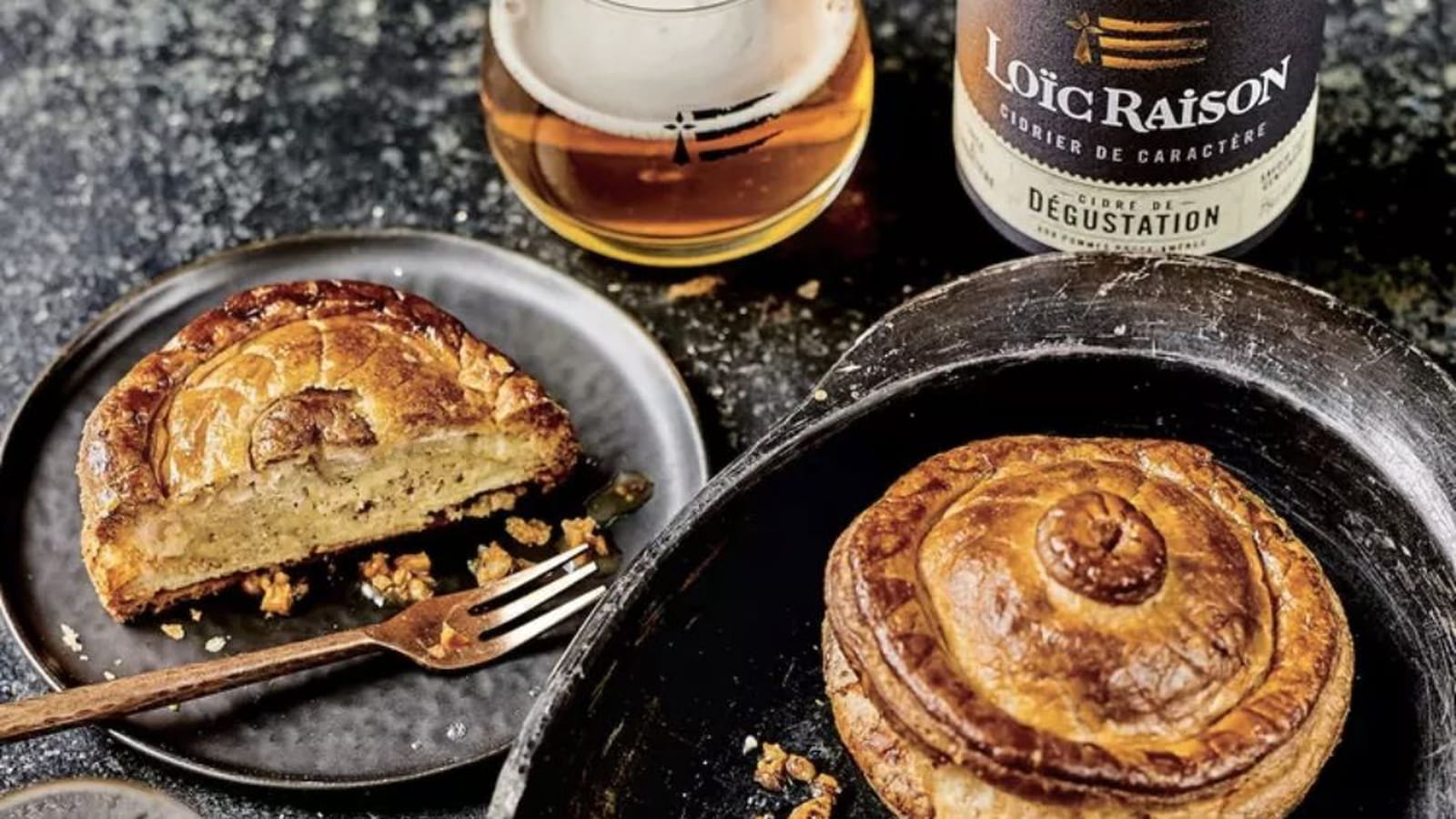 Tourte aux champignons et panais, frangipane aux noix