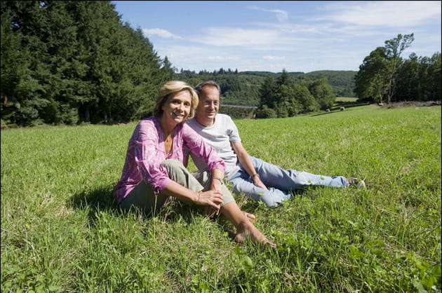 Valérie et son mari Jérôme Pécresse, au vert en Corrèze (2009)