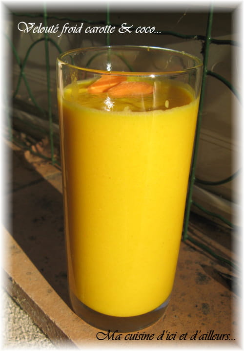 Velouté froid carottes, coco et curcuma