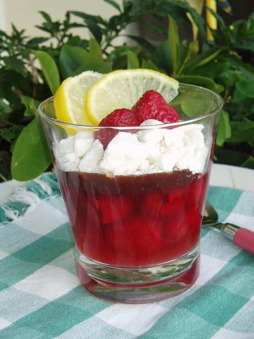 Verrine framboises-citron