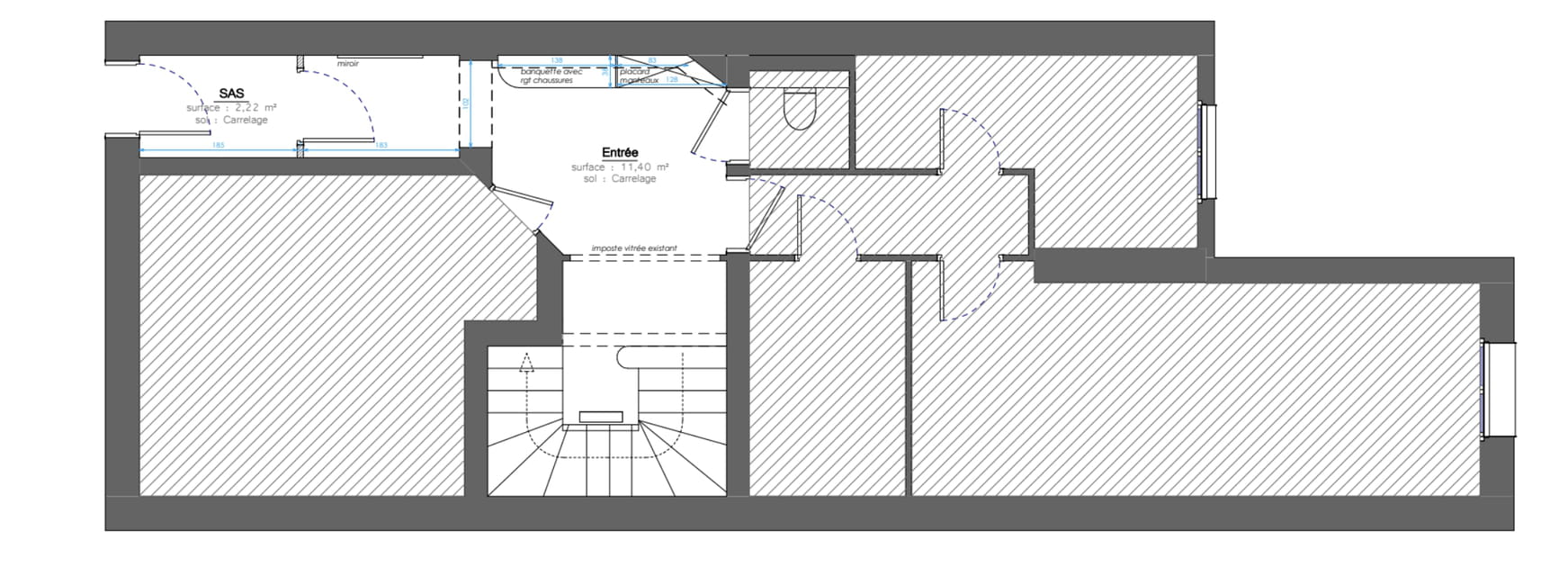 Le plan du rez-de-chauss&eacute;e apr&egrave;s travaux