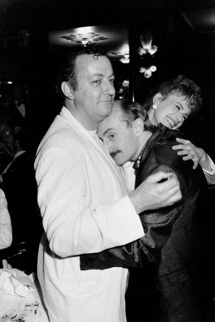 Avec Coluche et Michel Blanc en 1983