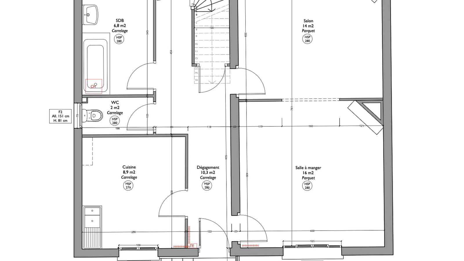 Plan rez-de-chaussée existant