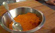 Croustillants de langoustines à la verveine, bavarois de carotte : Etape 2