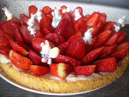 Tarte aux fraises sur sablé breton