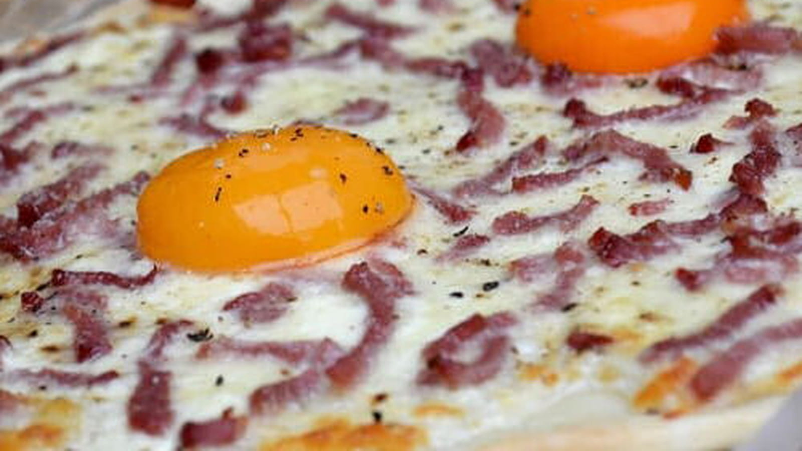 Pizza façon carbonara