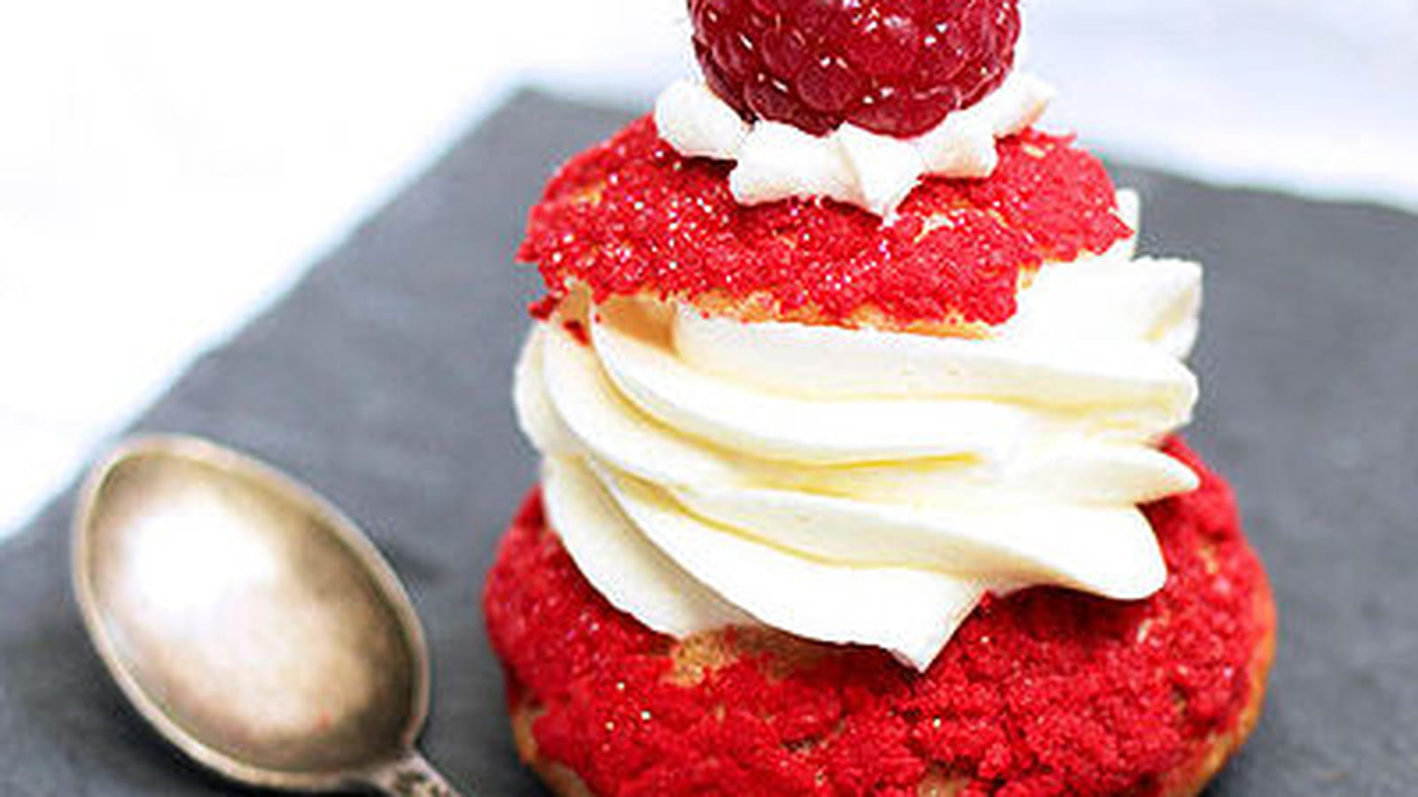 Choux framboise, chantilly mascarpone