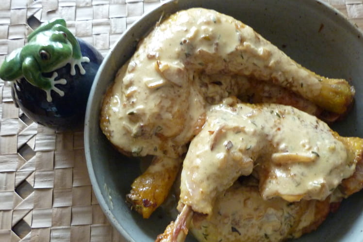 Cuisse De Poulet à La Moutarde à L'ancienne Au Four
