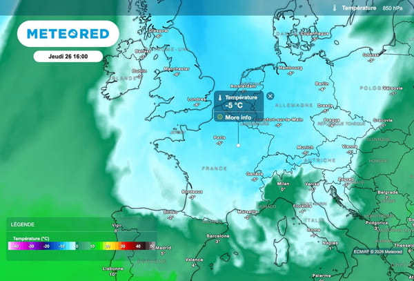 Carte de France prévisions météo jeudi 26 mars 2026