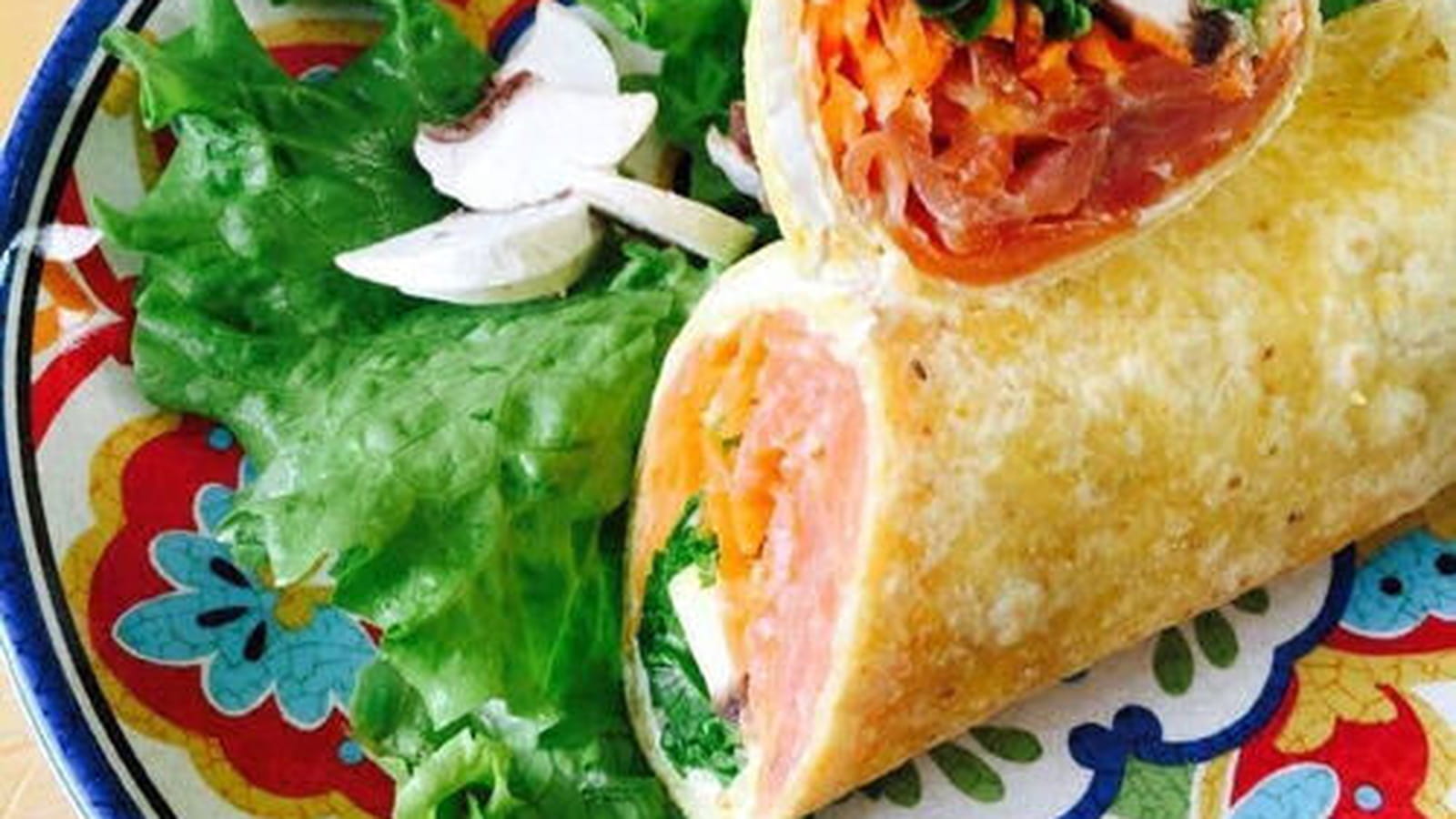 Wrap truite fumée et fromage frais