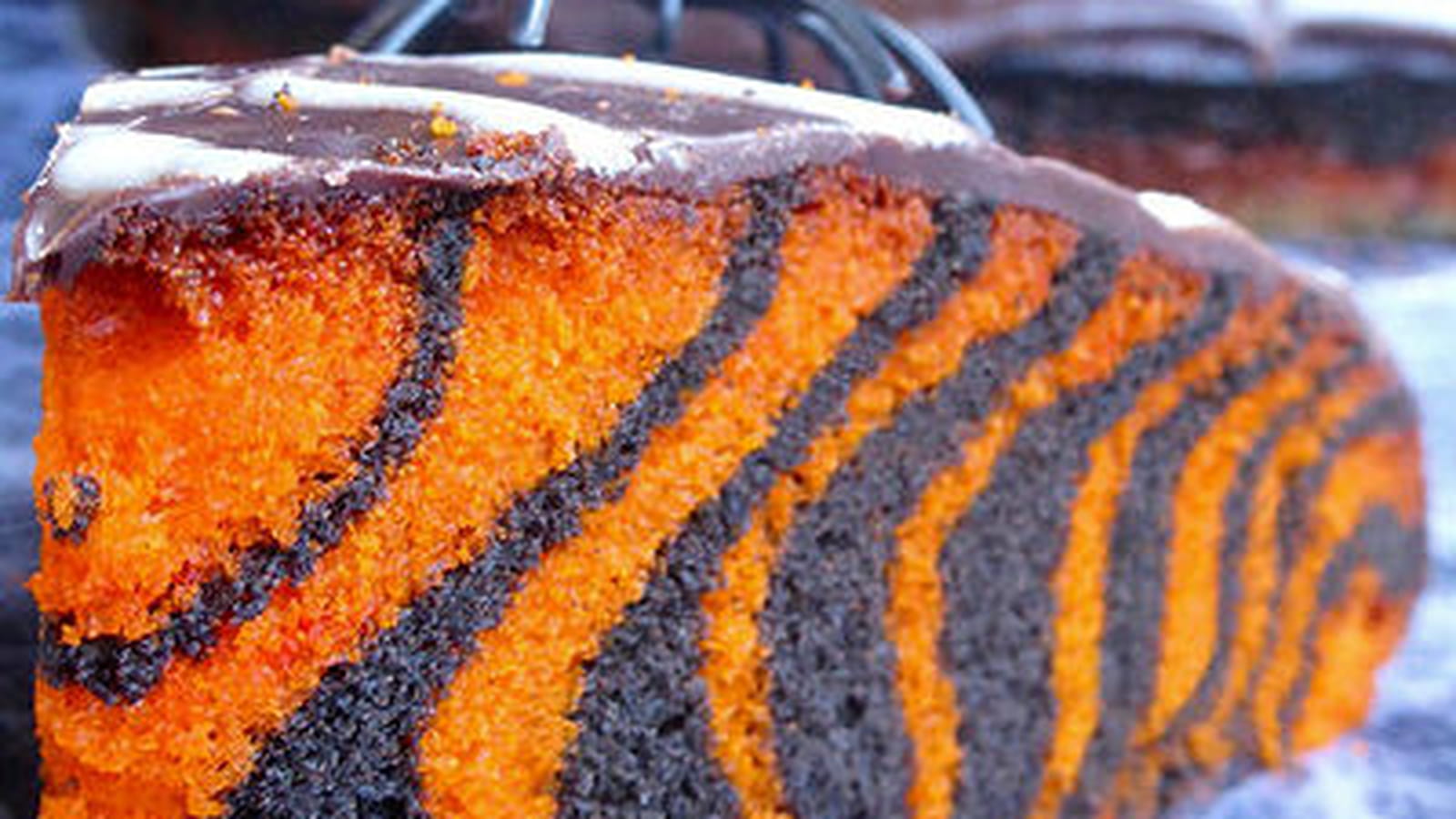 Gâteau d’Halloween facile (zebra cake)
