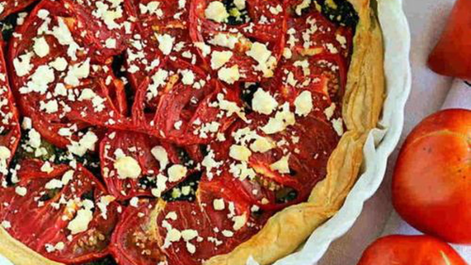 Tarte aux tomates et pesto basilic