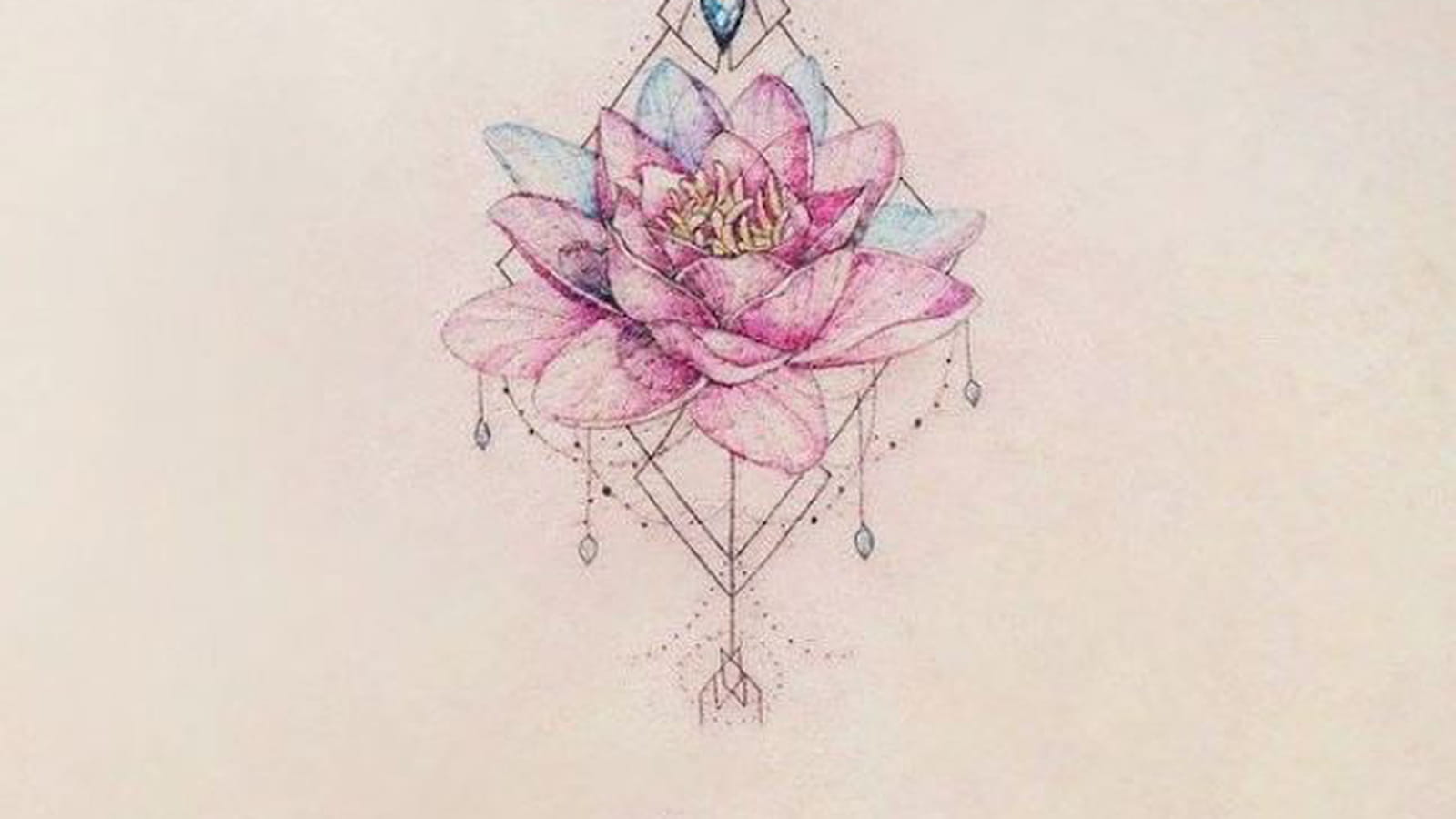 Fleur de lotus pastel dans le dos
