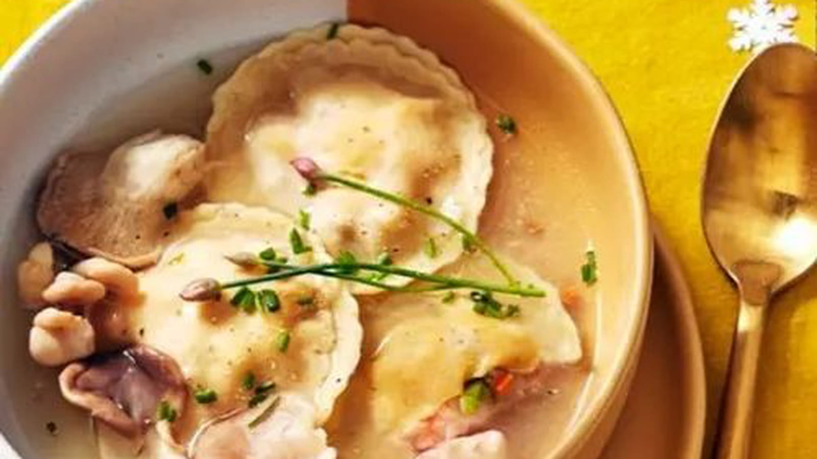 Ravioles de langoustines aux pleurottes