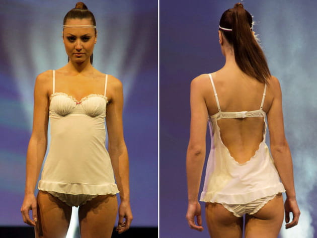 Dessous blancs &agrave; dos nu de Jennipie