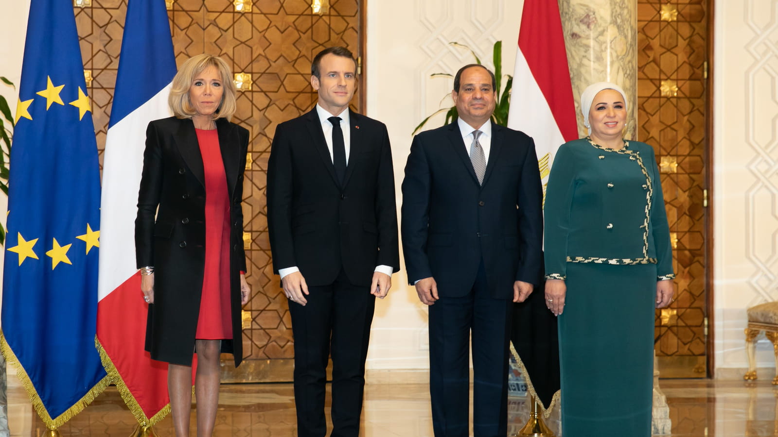 Emmanuel et Brigitte Macron, Abdelfattah Al Sissi et Entissar Amer