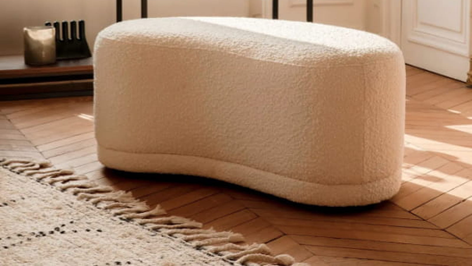 Banc en laine bouclée